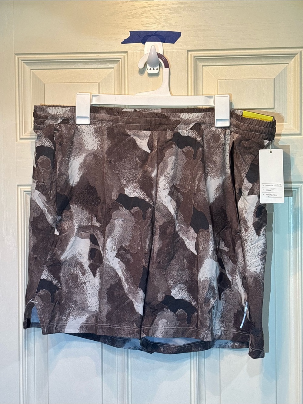 all in motion Men's Athletic Shorts in Brown and White Camouflage